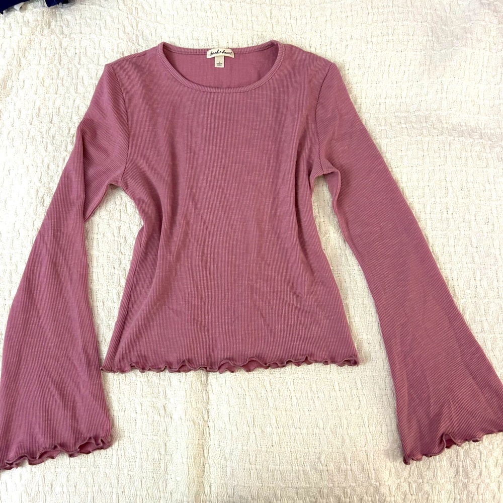 Mauve Derek Heart Longsleeve Blouse